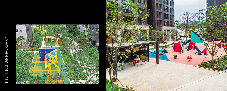 Anthony Brownes playground at THE H XI GAEPO (left), and Sinta Tantras Tasted Flight at THE H HONOR HILLS